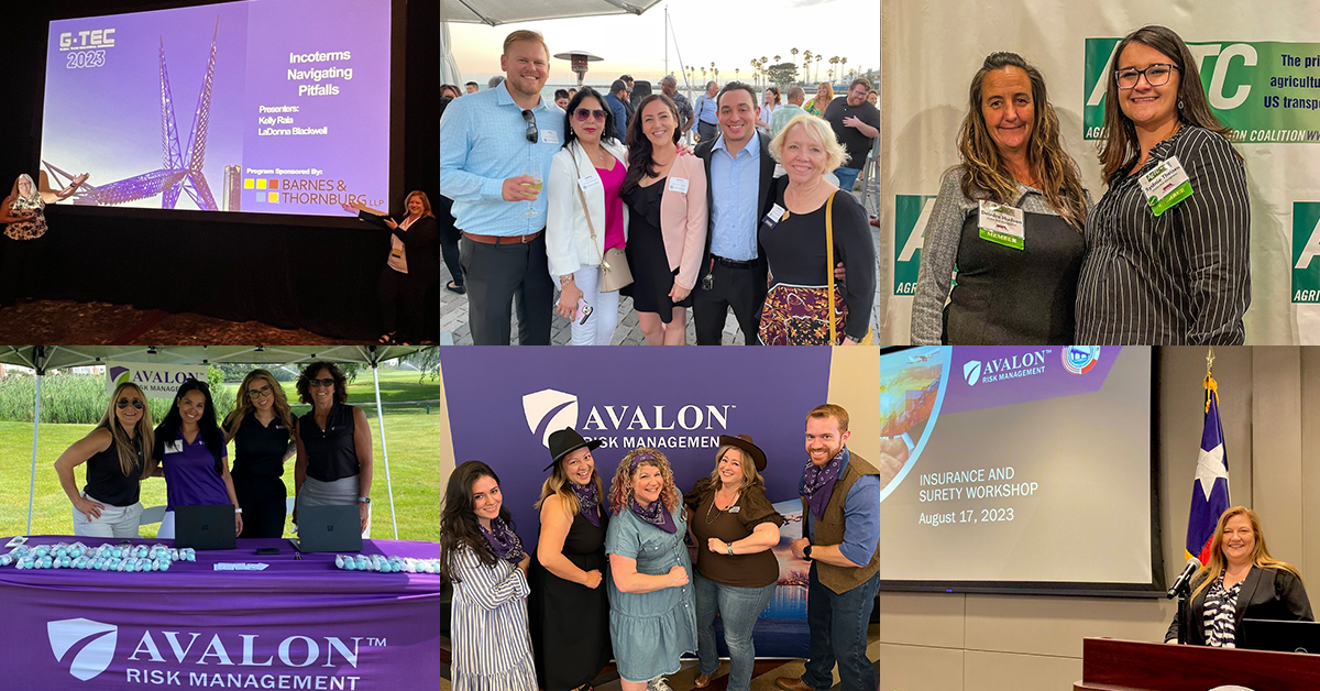 Collage of some of the industry events Avalon participated in 2023.